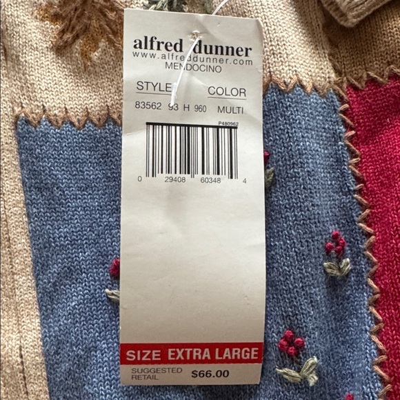 ALFRED DUNNER NWT Fall harvest Zip Up Sweater Womens XL Cotton collared Country - Picture 9 of 13